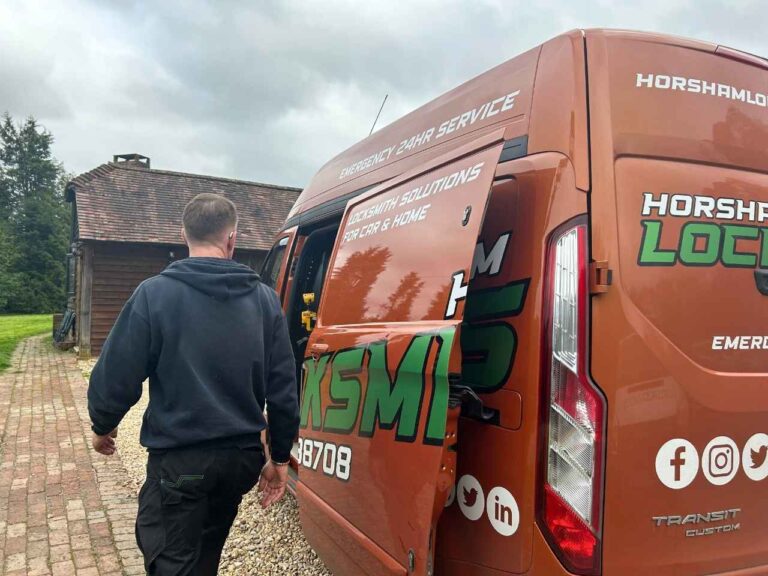 Locksmith next to Horsham Locksmiths' van