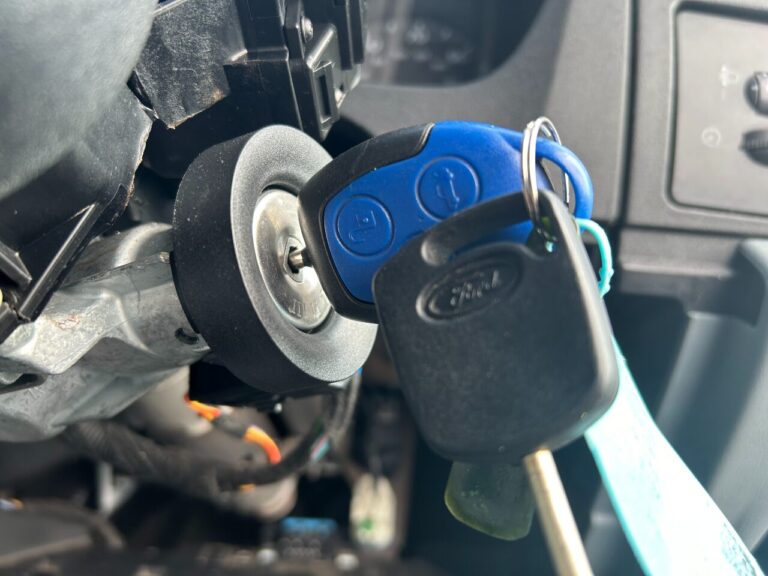 Remote key inserted into a ignition barrel